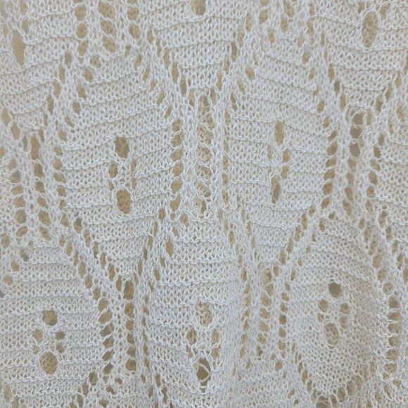 Gap Open Knit Tunic Tank Coverup Top XL Vanilla See Through Non Itch Beach Boho - Picture 6 of 13